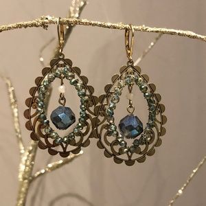 Crystal Filigree Drop Earrings